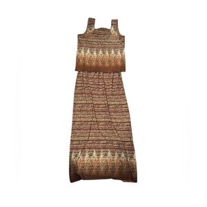 Vintage Elegant Brown Aztec bohemian Patterned set size medium large